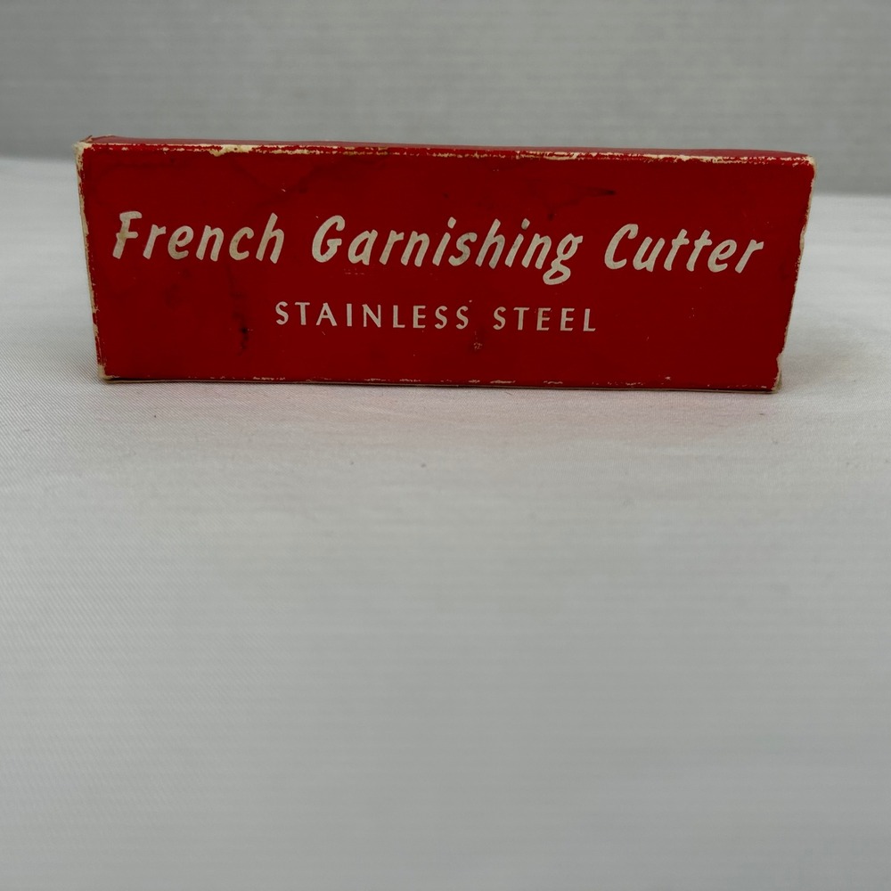 Vintage French Garnish Cutter Stainless Steel Crinkle Vegetable Tool with Box
